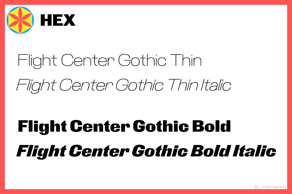 Шрифт Flight Center Gothic